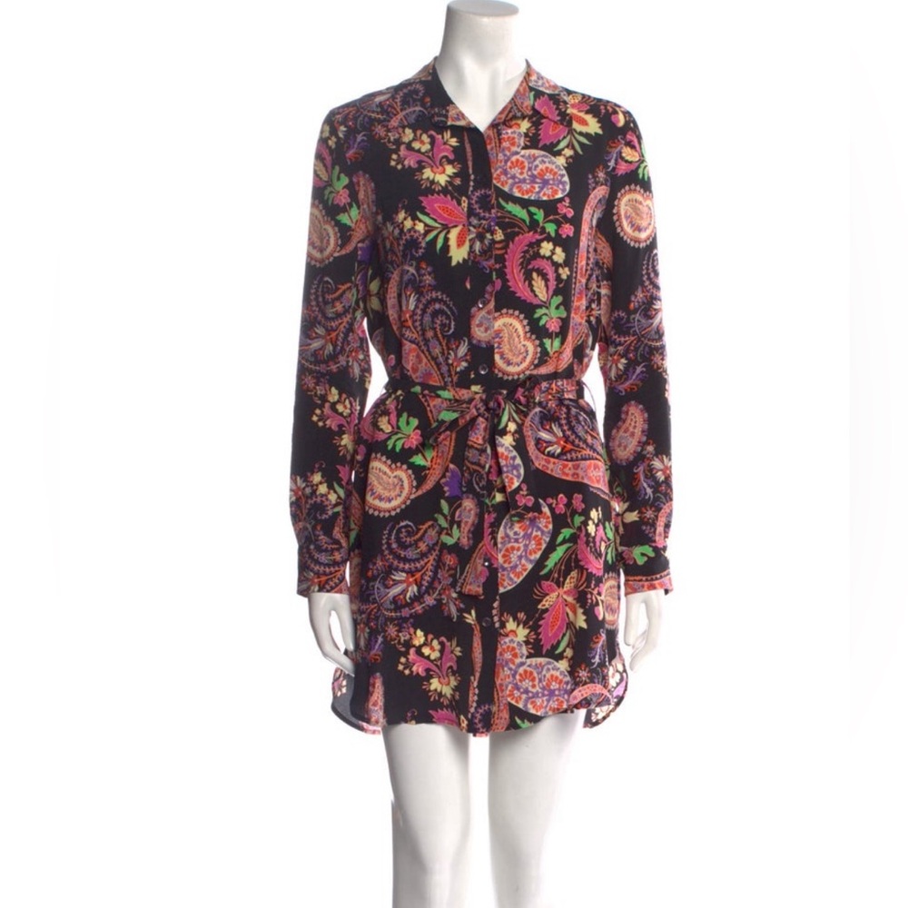 🌼ETRO Silk Paisley print mini dress euro 38
